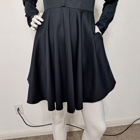 Express Black Whimsigoth Witchy Victorian Goblin Collared Shirt Dress Size 8 - Picture 3 of 16